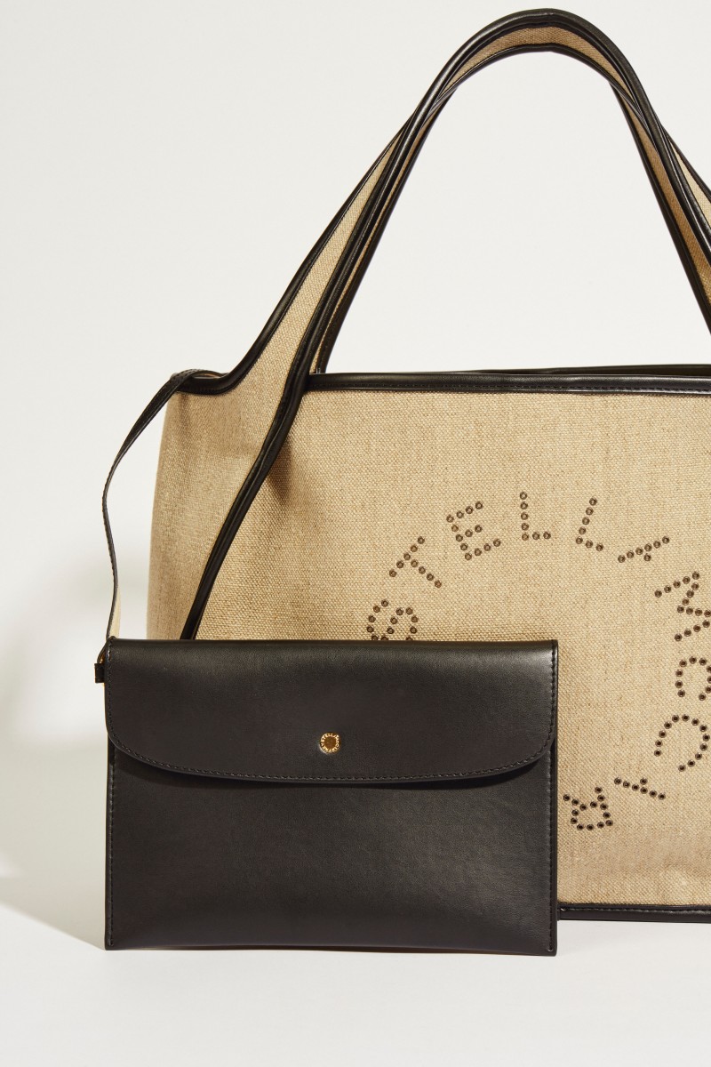 Shopper 'Tote' mit Logo Beige/Schwarz