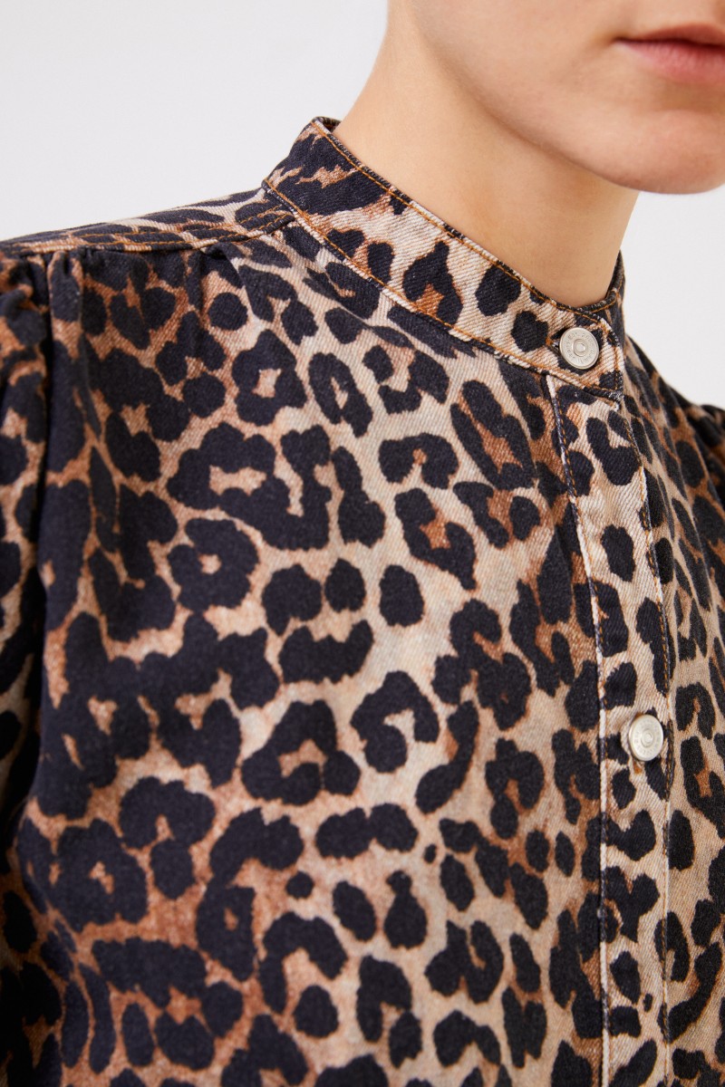 Kleid mit Leo-Print Multi