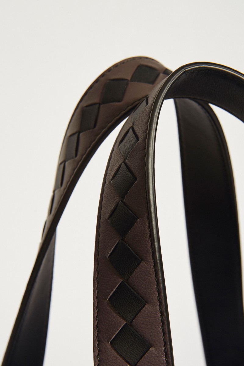 Geflochtener Leder-Shopper 'Tote' Braun