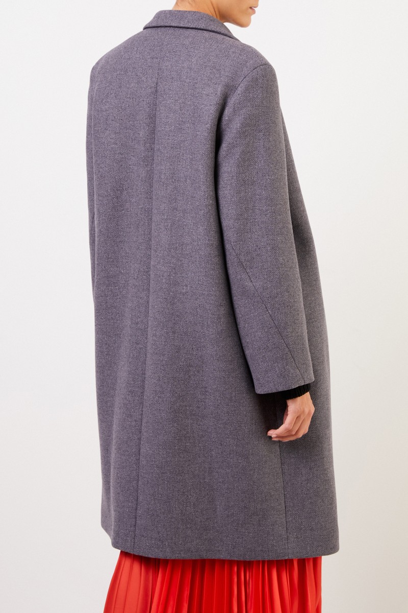 Stella McCartney Langer Woll-Mantel Grau