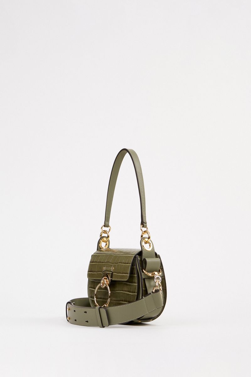 Chloé Shoulder Bag 'Tess Croco Small' Misty Forest