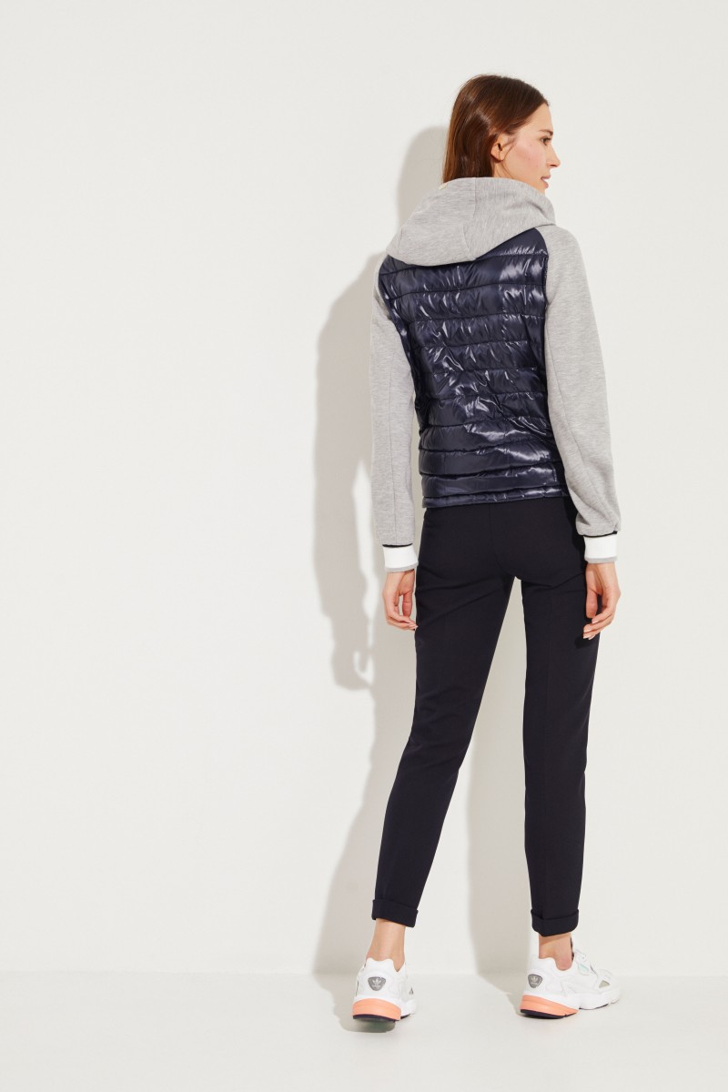Sweatshirt mit Daunen-Element Blau/Grau