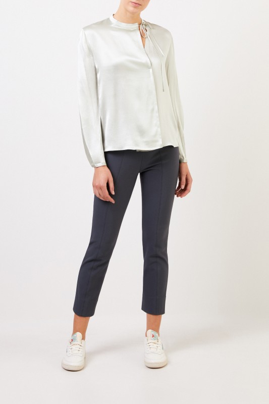 Vince Seidenbluse mit Bindedetail Hellgrün
