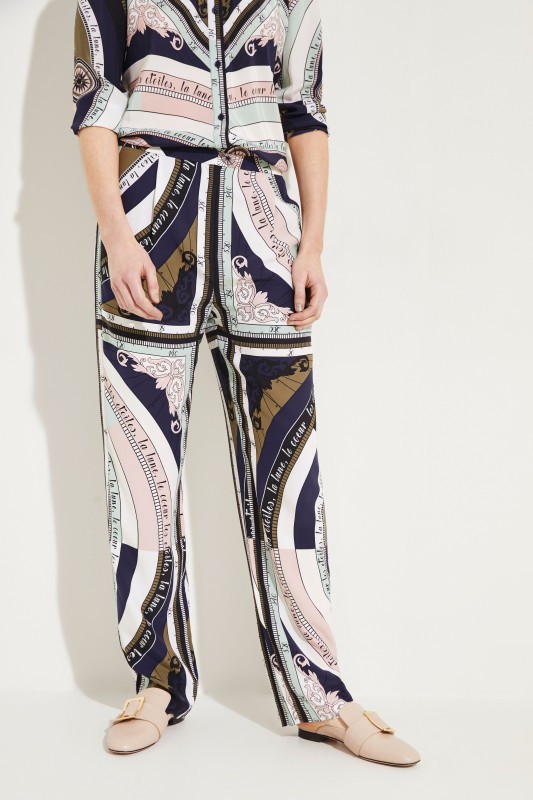 Seiden-Hose 'Sienna' mit Print Multi