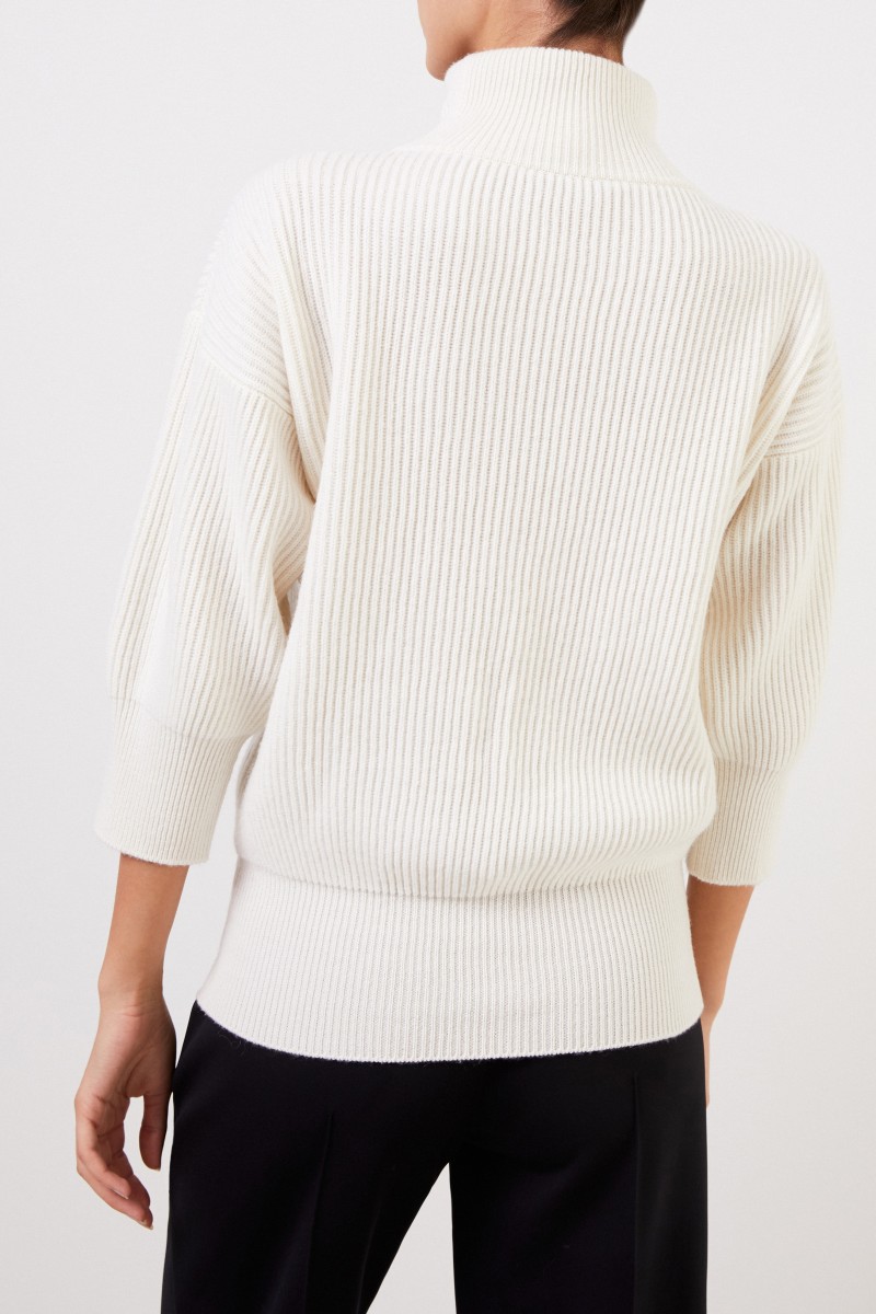 Agnona Cashmere-Pullover Crème