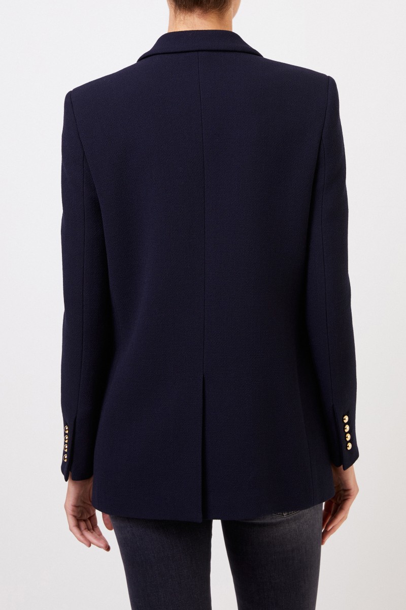 Blazé Milano Woll-Seiden-Blazer 'Essential Resolute' Marineblau