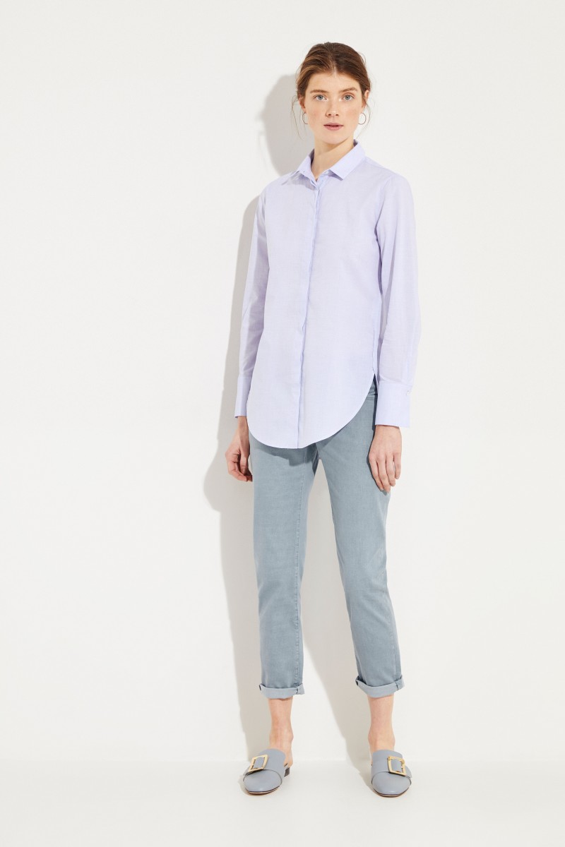 Baumwoll-Bluse Blau