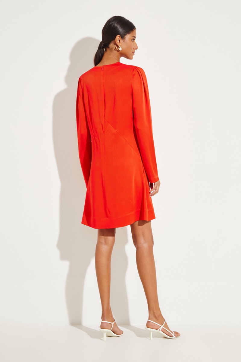Kurzes Kleid mit Glanz Rot