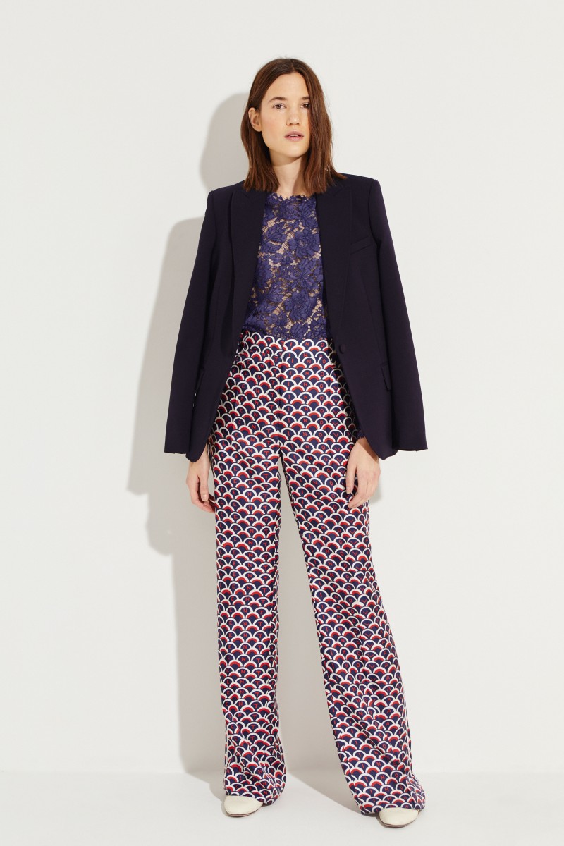 Gemusterte Seiden-Hose Multi