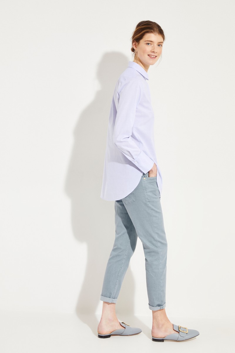 Baumwoll-Bluse Blau