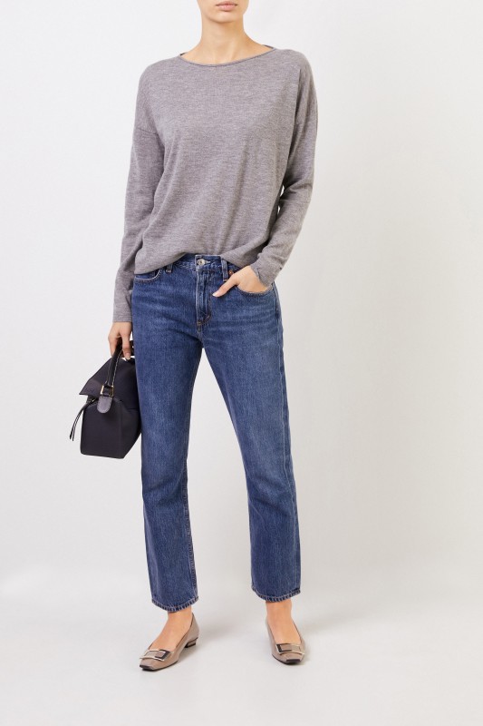 Iris von Arnim Feiner Cashmere-Pullover 'Laniv' Grau