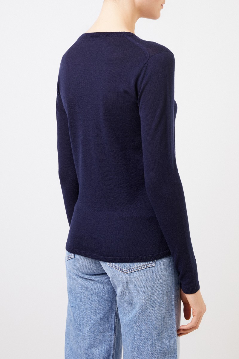 Iris von Arnim Feinstrick Cashmere-Pullover 'Ivastone' Marineblau