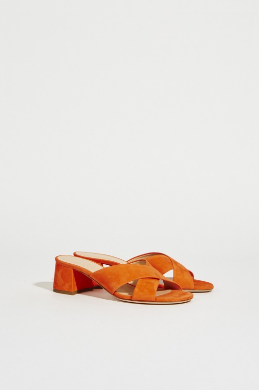 Wildleder Mules Orange
