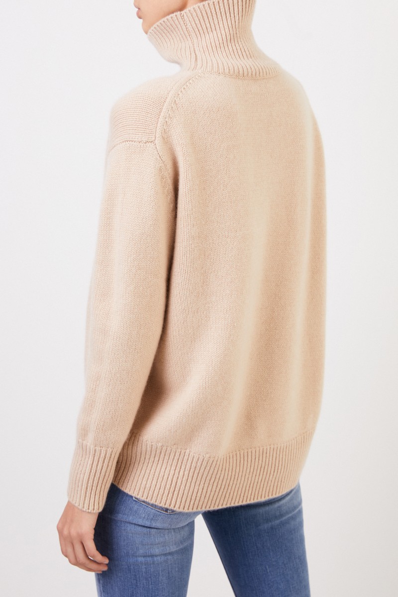 Cashmere-Pullover mit Turtleneck Beige
