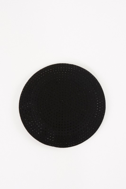 Saint Laurent Woll-Baskenmütze mit Strass Schwarz