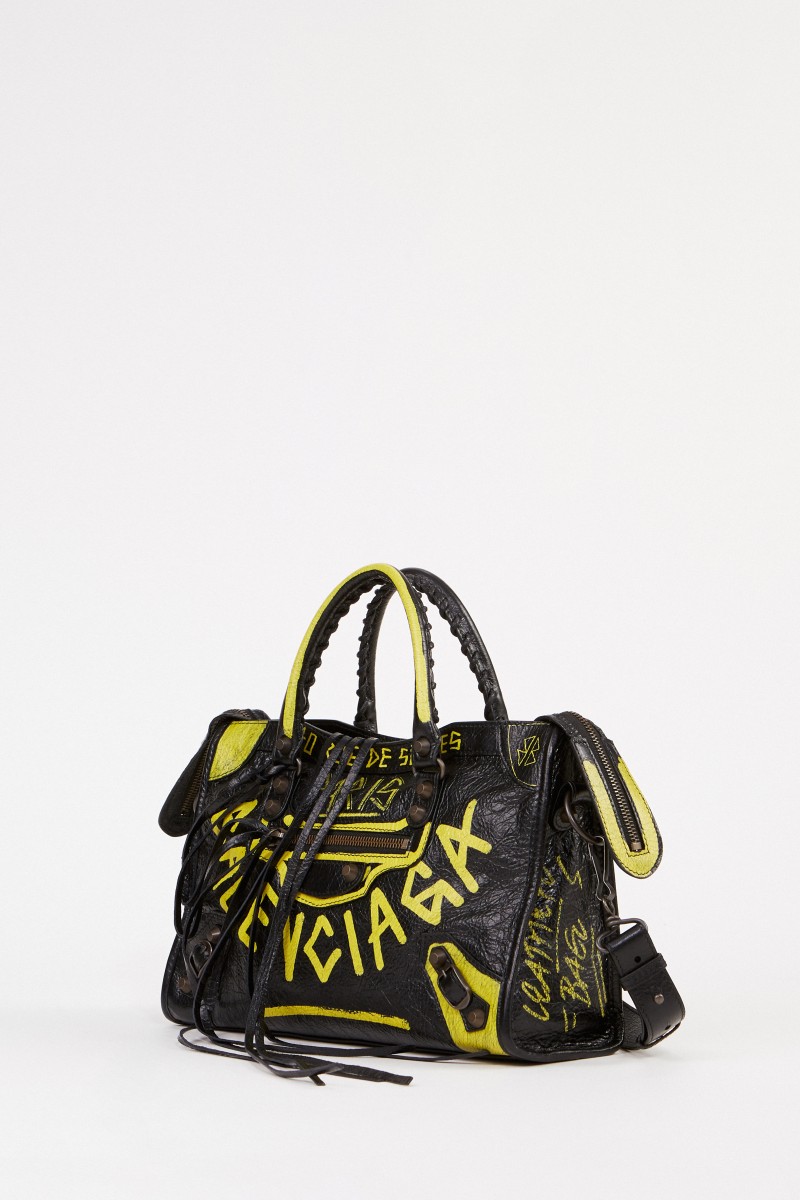 Tasche 'City Bag' mit Graffitti-Details Schwarz/Gelb