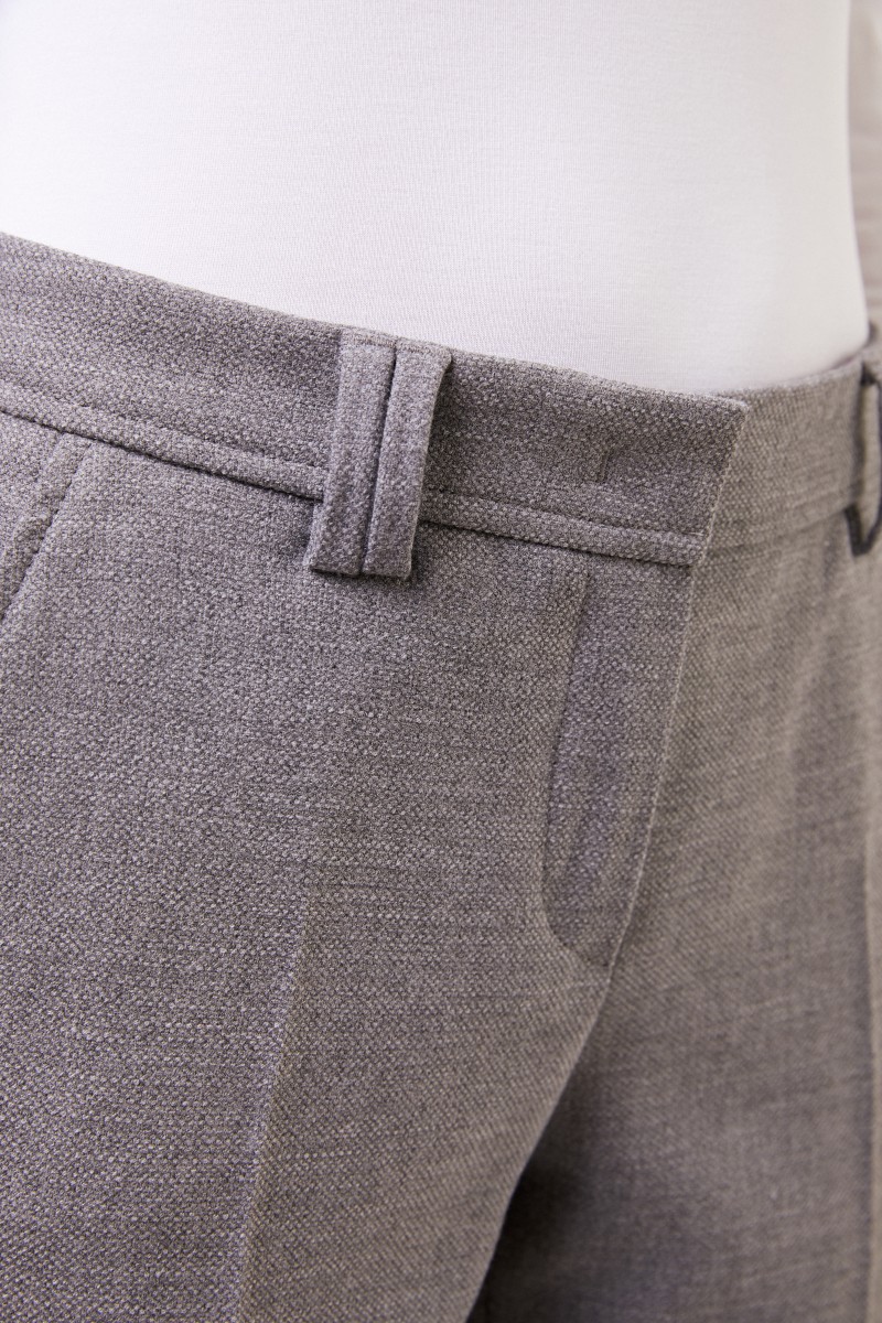 Seductive Hose 'Allison' mit Saumumschlag Grau Melange
