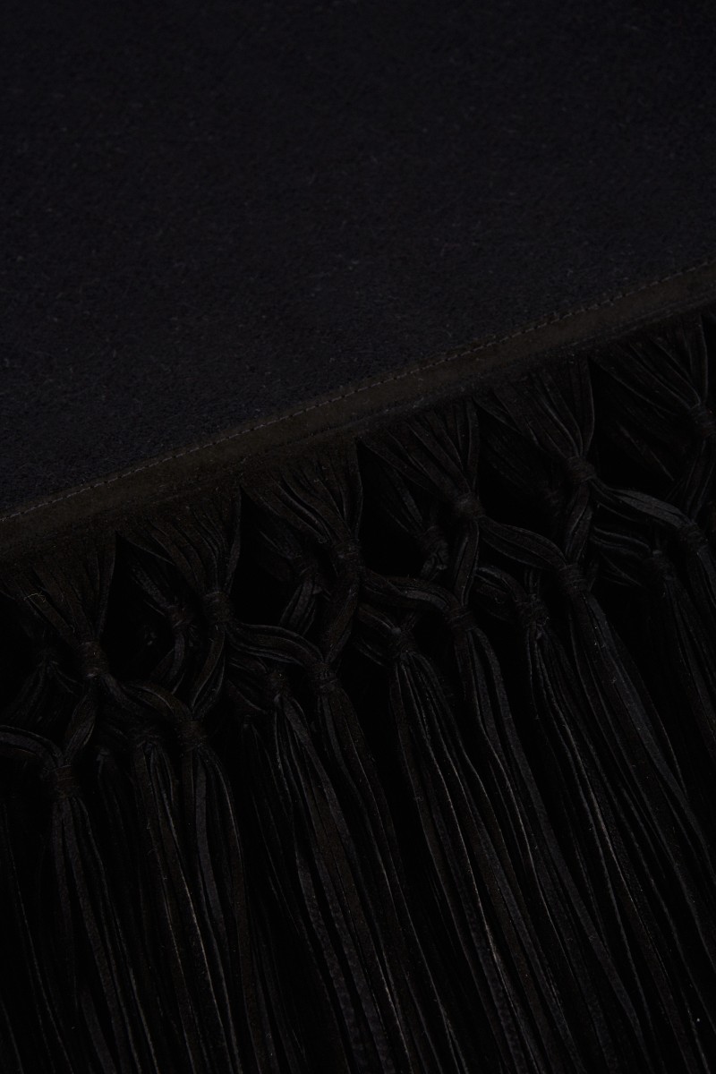 Saint Laurent Cashmere-Plaid mit Fransen Schwarz