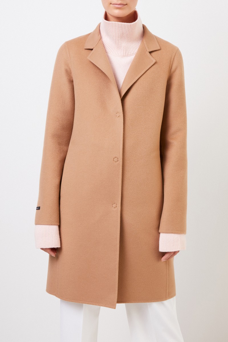 Manzoni 24 Klassischer Cashmere-Wollmantel Camel
