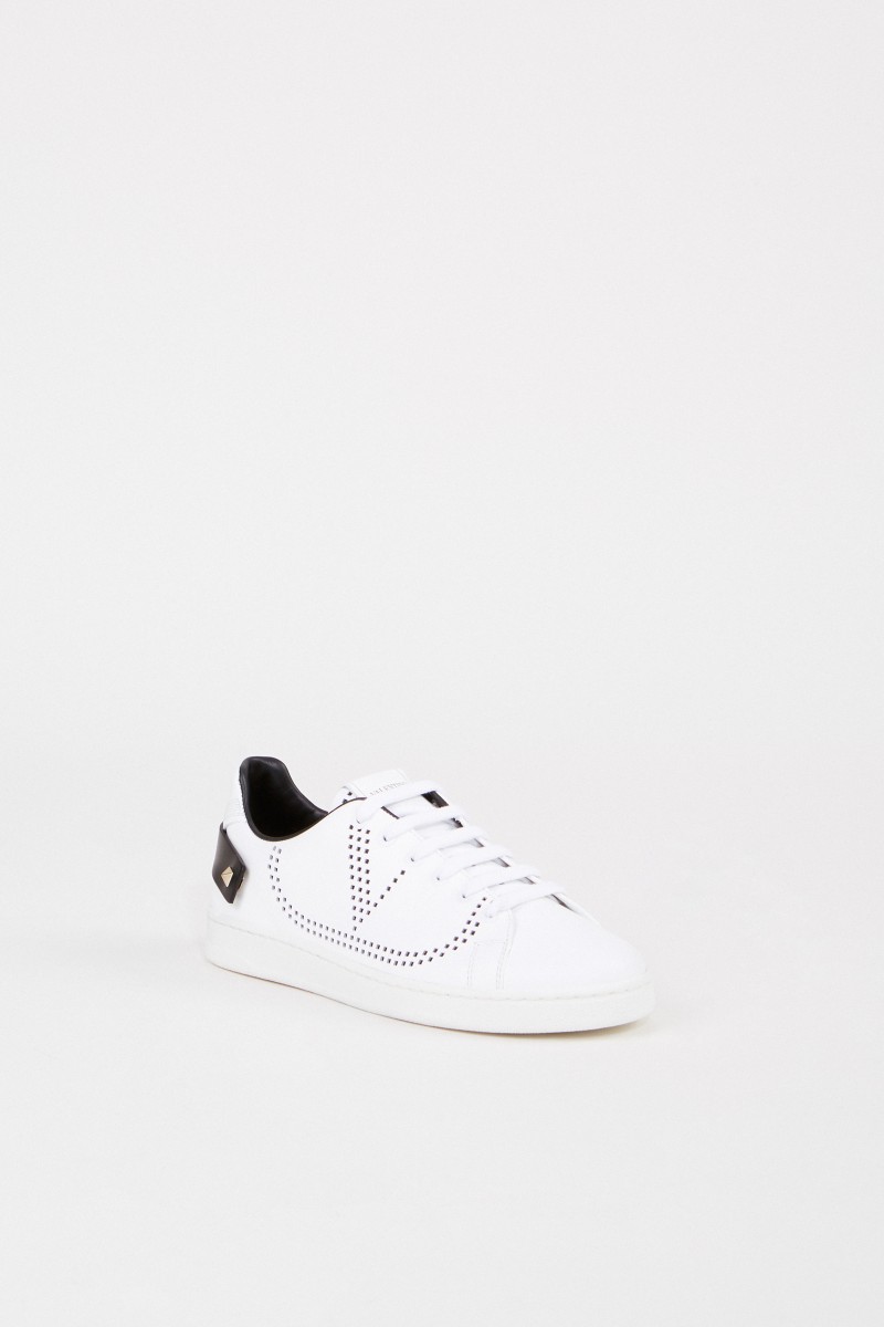 Valentino Sneaker mit Schmuckdetail Weiß/Schwarz