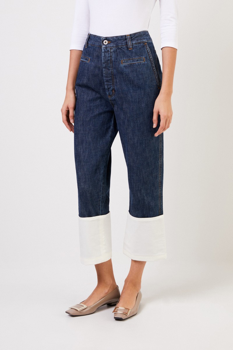 Loewe Jeans mit umgeschlagenen Säumen Blau