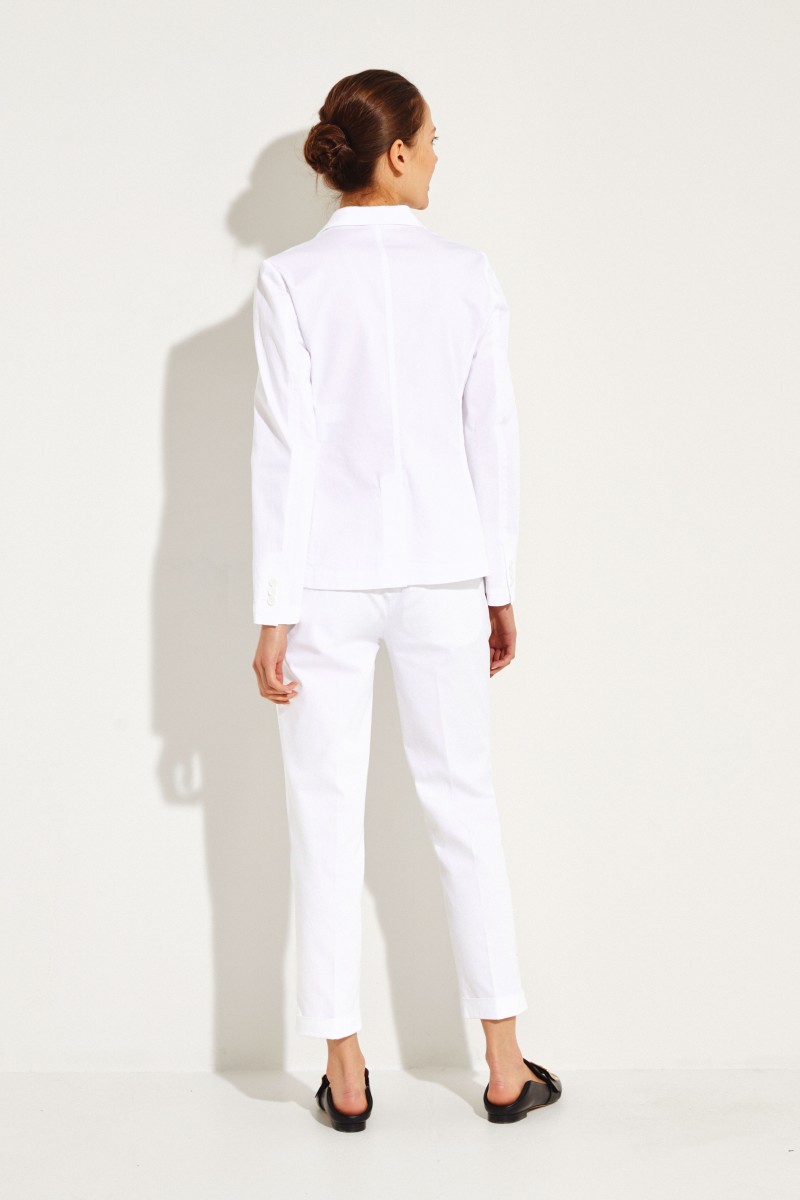 Baumwoll-Blazer Weiß