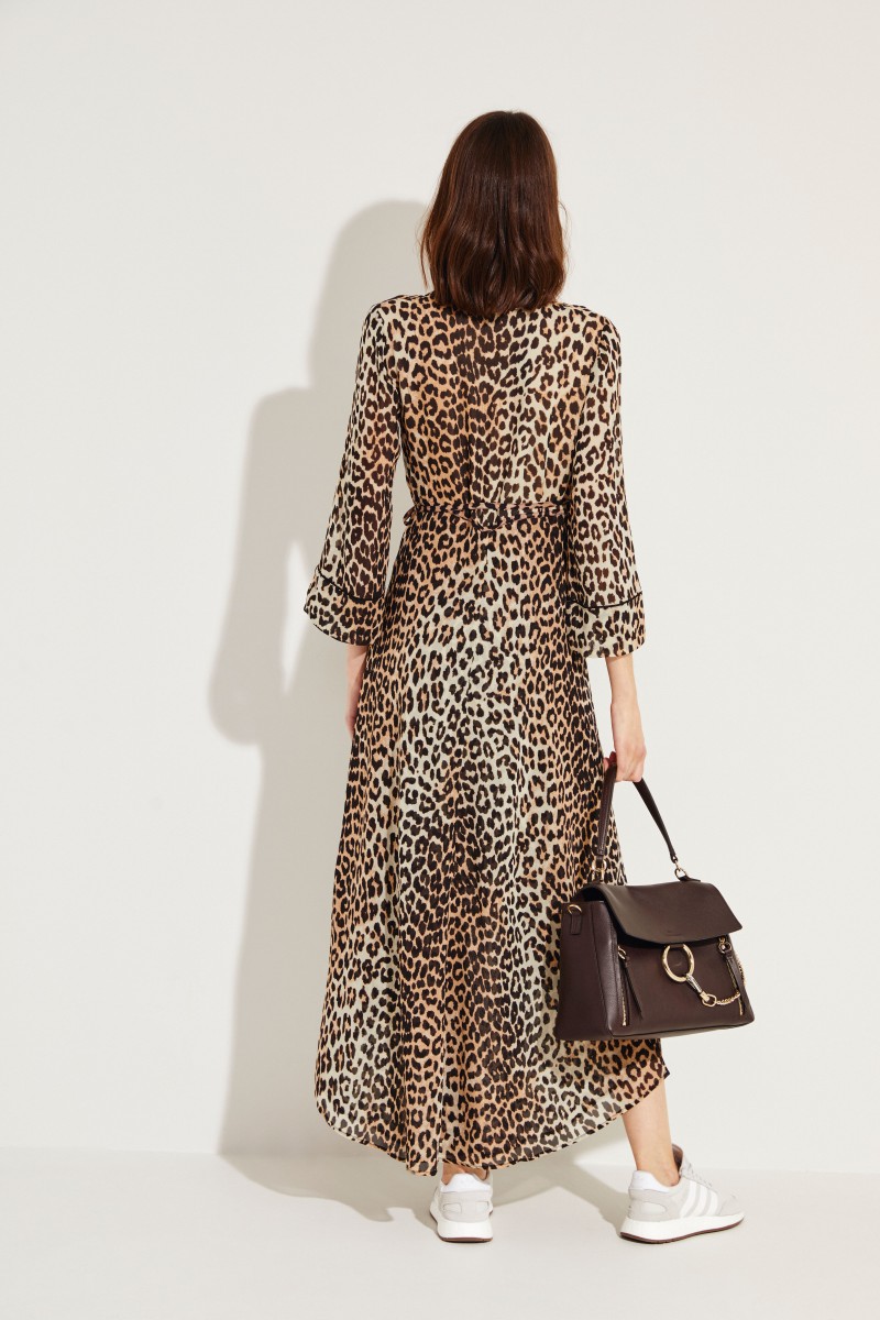 Wickelkleid mit Leopardenmuster 'Printed Georgette' Multi