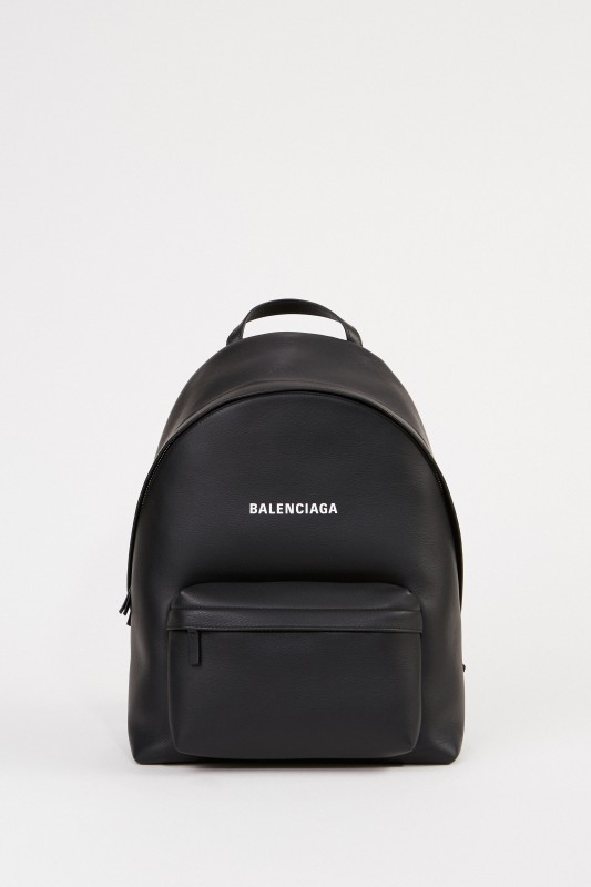 Balenciaga Leder-Rucksack mit Logo Schwarz