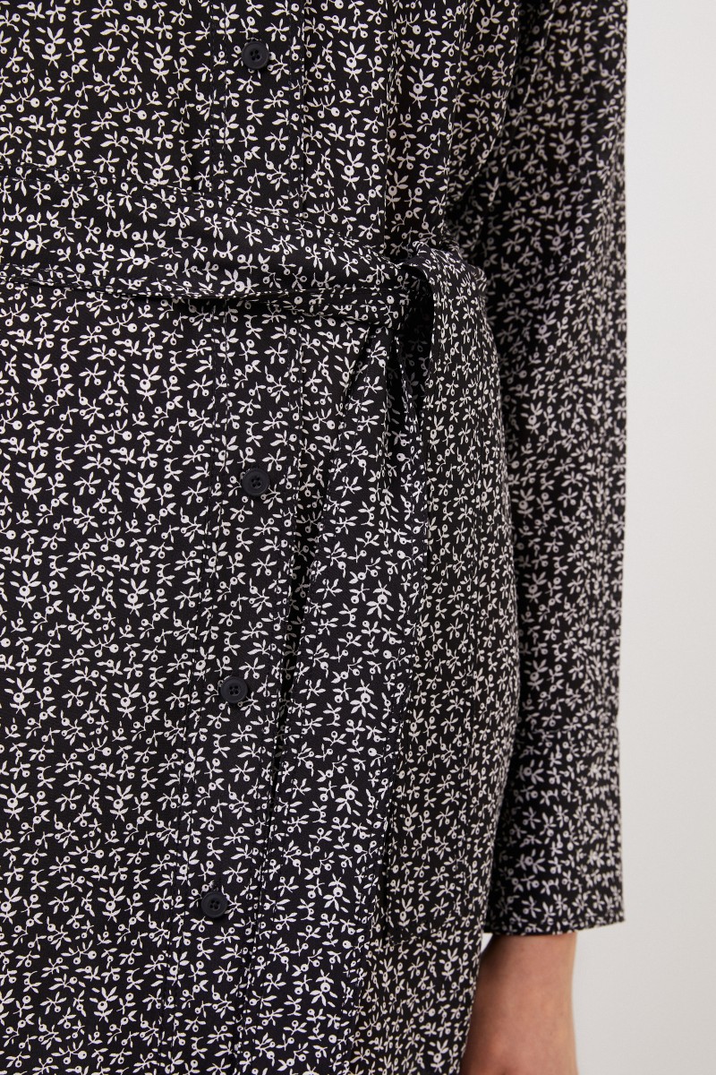 Seiden-Hemdblusenkleid 'Claude' mit Spitzendetails Multi