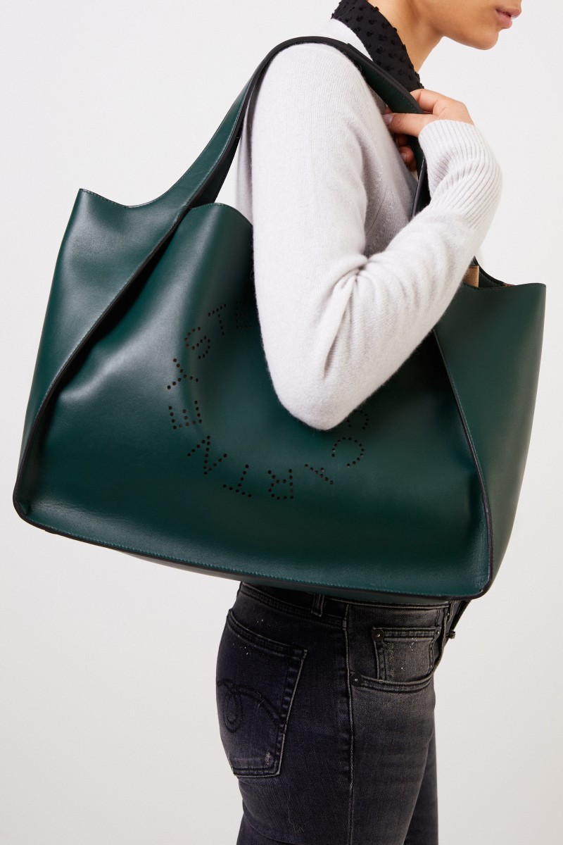 Stella McCartney Handtasche 'Tote Stella Logo' Dunkelgrün