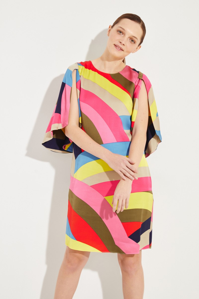 Kleid mit Ärmel-Detail Multi