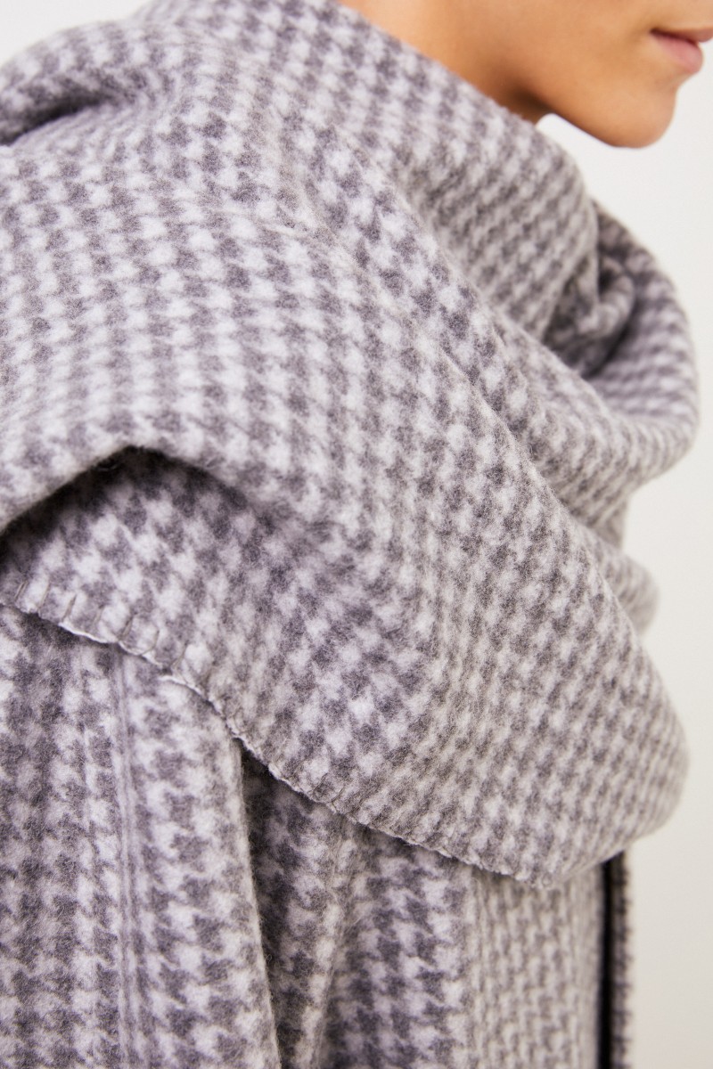 Balenciaga Woll-Mantel mit Schaldetail Grau