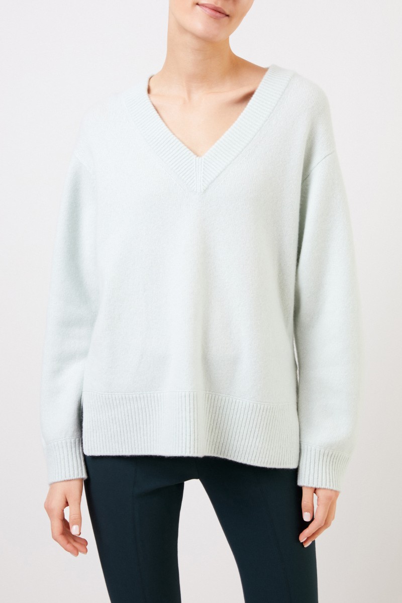Vince Cashmere-Pullover mit V-Neck Mint