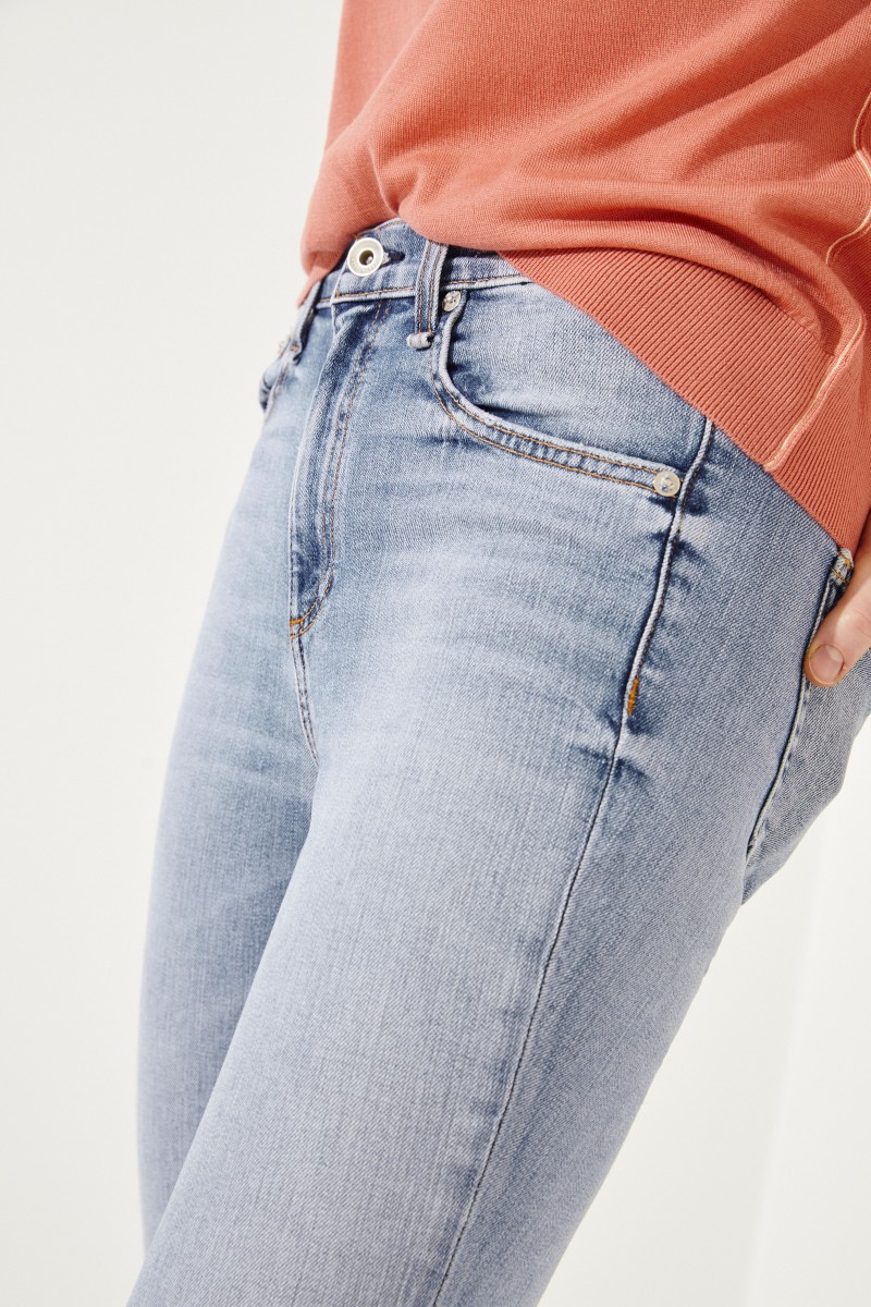 High Rise Ankle Skinny-Jeans 'Ellery' Blau