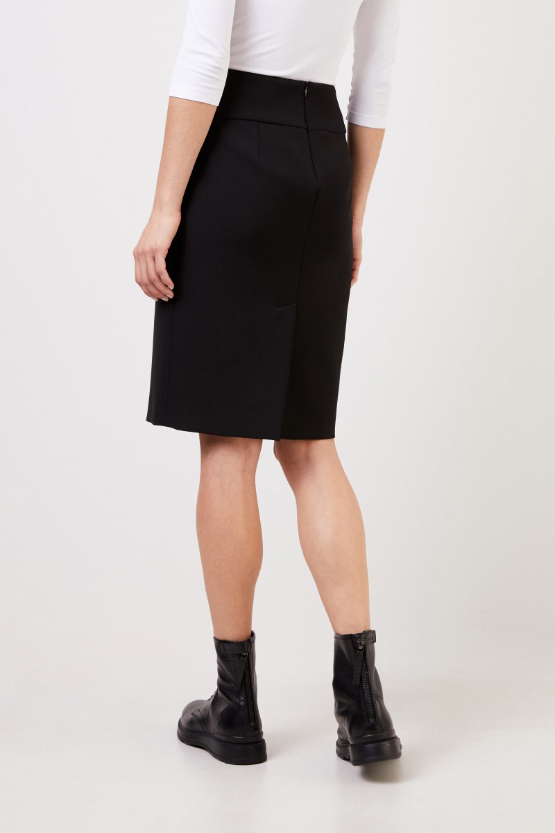 Cappellini Bleistiftrock mit Schlitz Schwarz