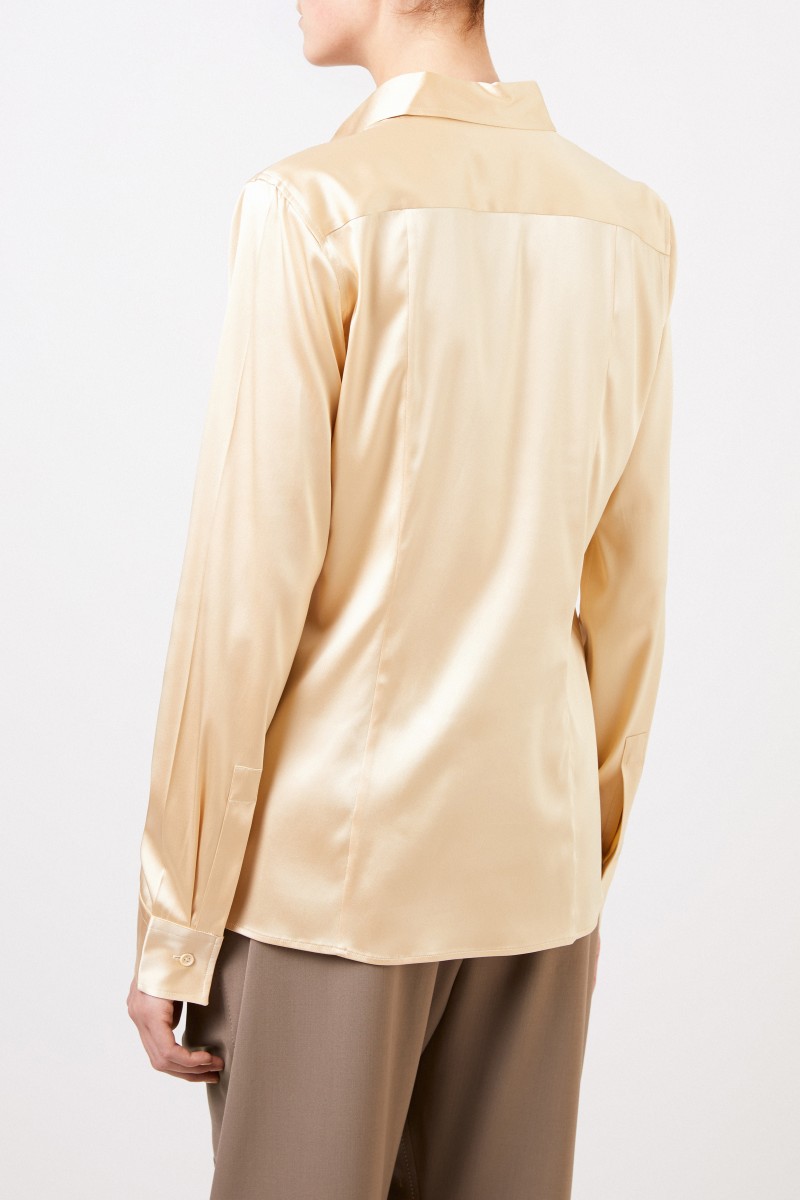 Bottega Veneta Klassische Seiden-Bluse Champagner