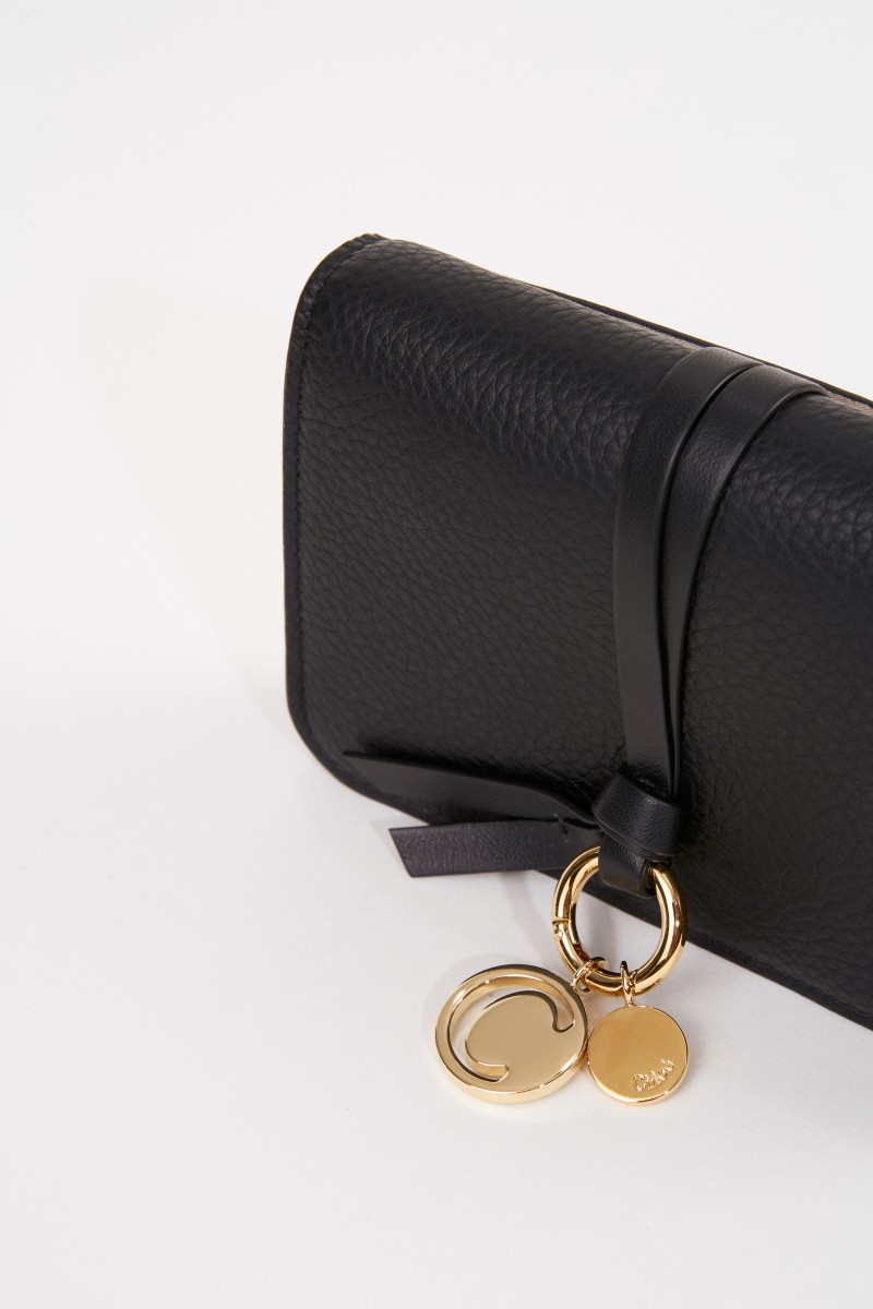 Chloé Leder-Portemonnaie 'Alphabet Small' Schwarz