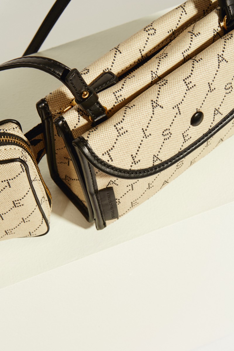 Gürteltasche 'Belt bag' mit Logo Beige/Schwarz