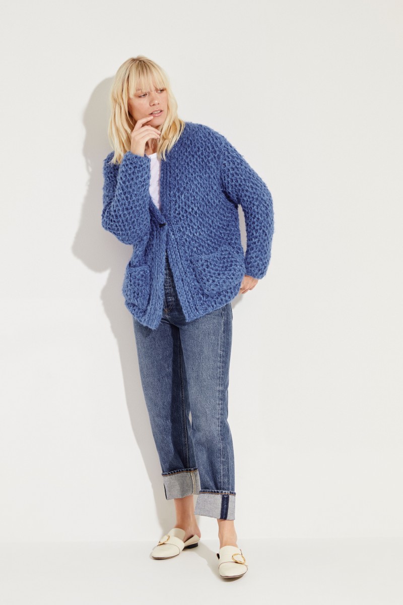 Grobstrick-Cardigan 'Selita' Blau