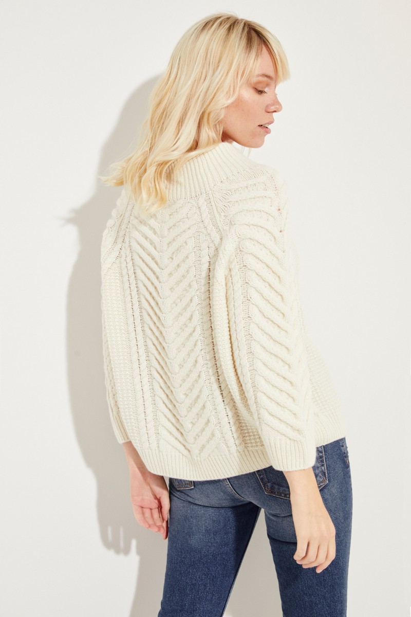 Cashmere-Strick-Pullover 'Berry' Crème