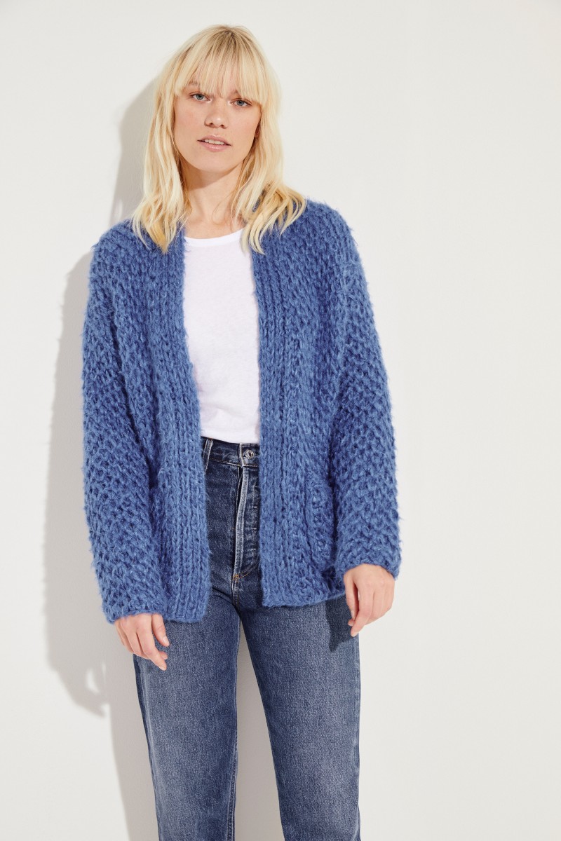 Grobstrick-Cardigan 'Selita' Blau