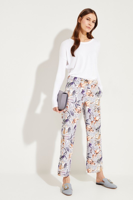 Hose 'Baci' mit Print Grau/Multi