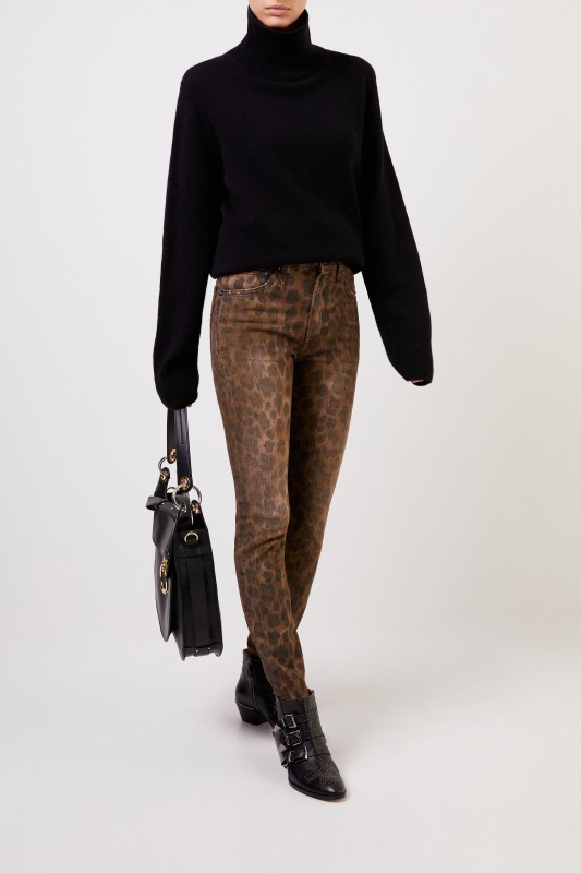 R13 Skinny Jeans 'High Rise Skinny' Leopard