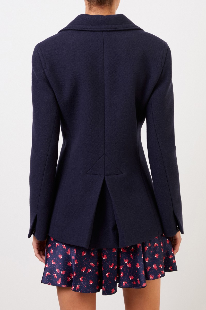 Chloé Zweireihiger Woll-Mantel Abyss Blue
