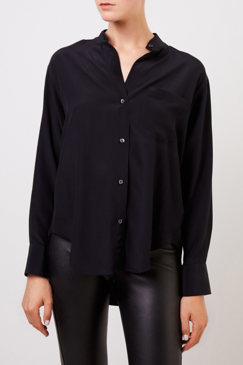 Robert Friedman Klassische Seidenbluse 'Natis' Schwarz