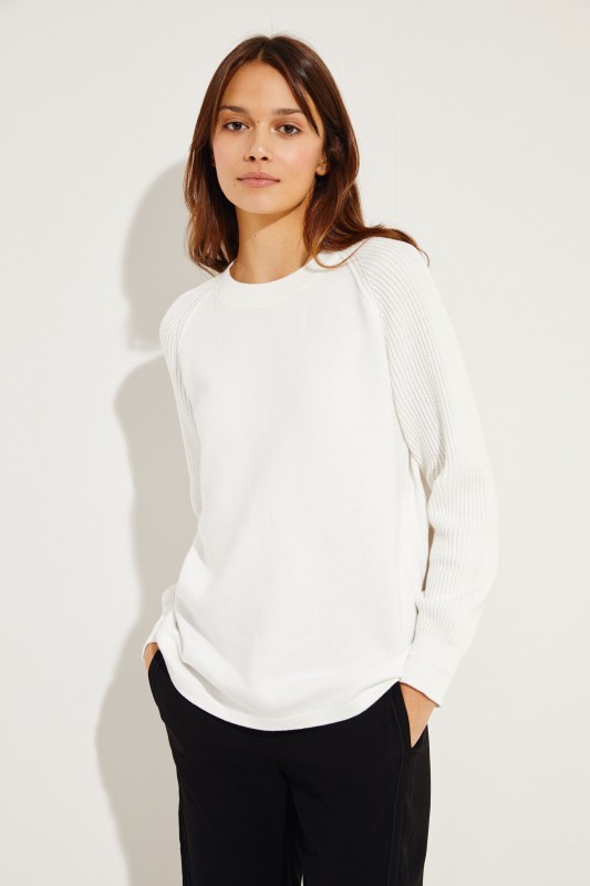Baumwoll-Pullover Weiß