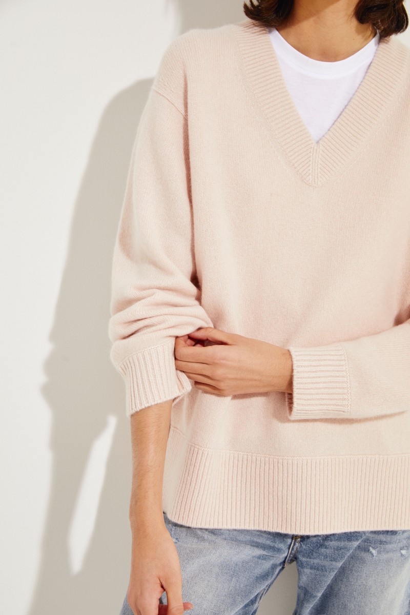 Oversize Cashmere-Pullover Rosé