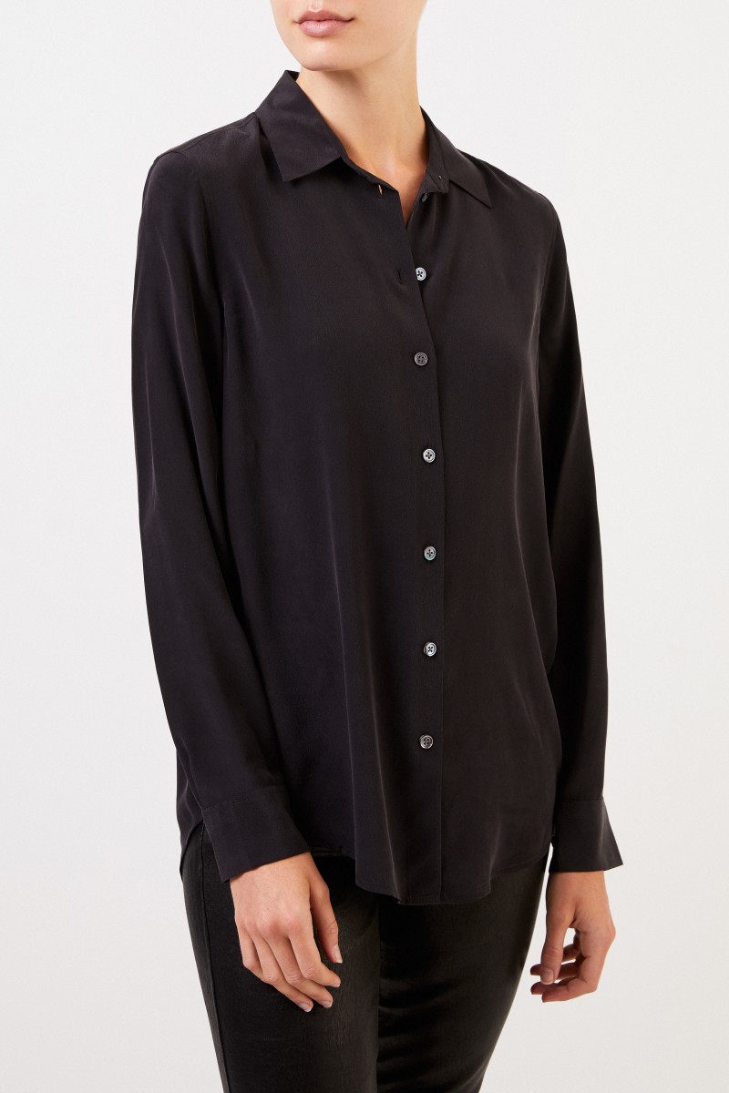 Equipment Klassische Seidenbluse 'Essential' Schwarz