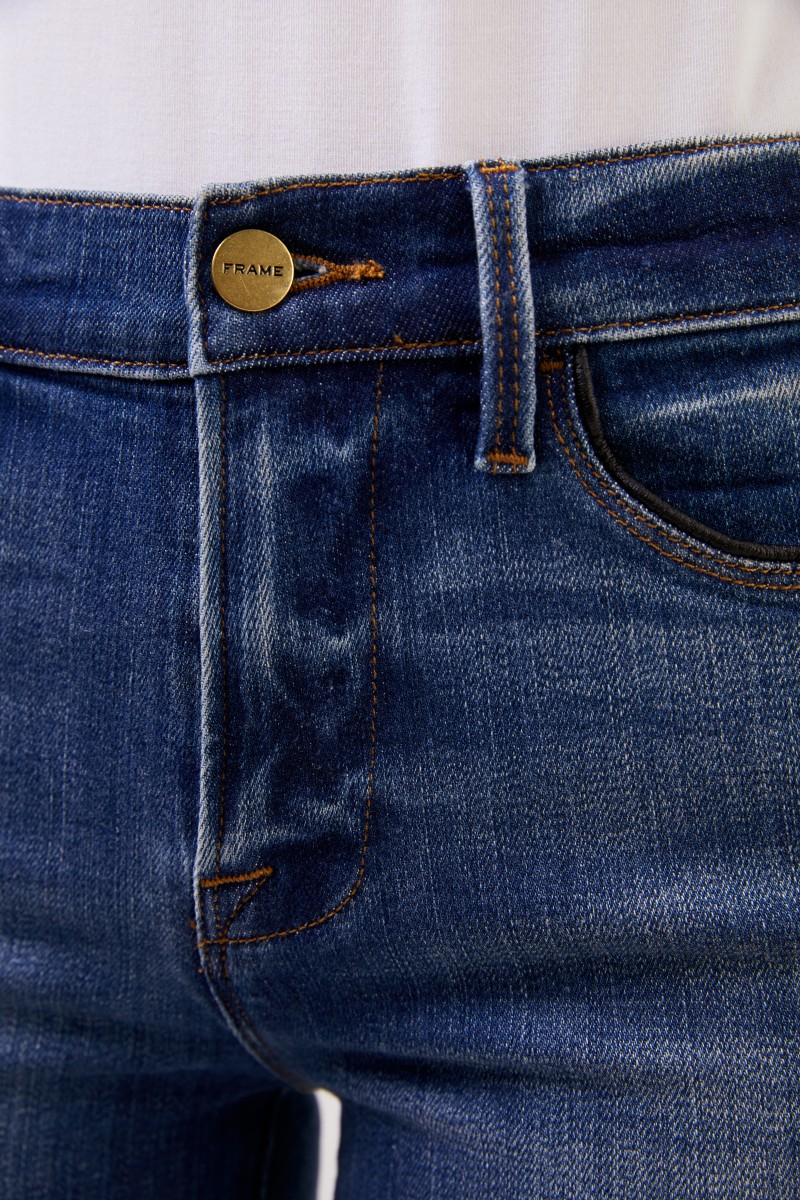 Frame Skinny-Jeans 'Le High Skinny' mit Detail Blau