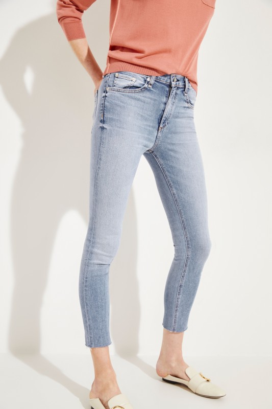 High Rise Ankle Skinny-Jeans 'Ellery' Blau